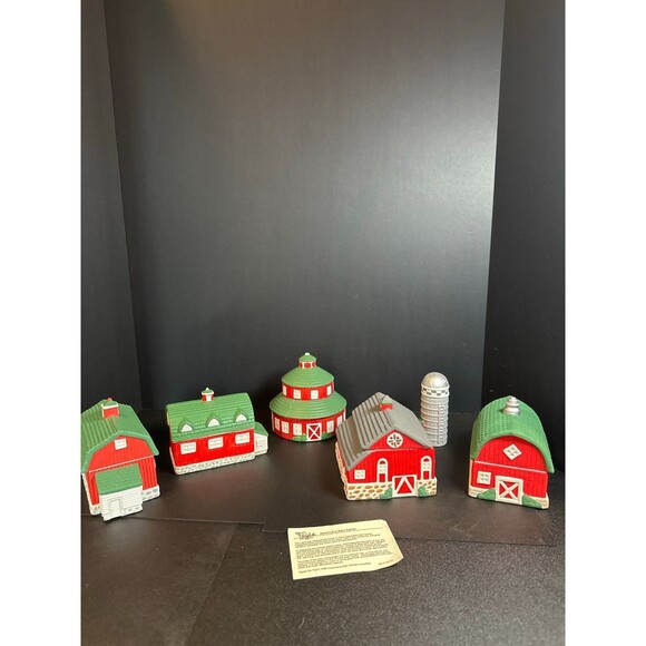 Figis Americana Barn Series 5pc Set 1992–1996 w/ Insert - Picture 6 of 10